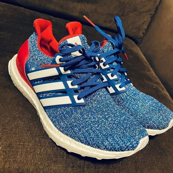 Mint Condition Adidas Ultra Boost Ultraboost 2.0 RED WHITE BLUE mens 8, womens 9 - Picture 1 of 16